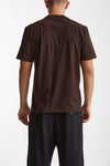 T-shirt girocollo in cotone marrone uomo Woc - 3