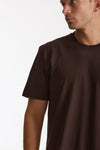 T-shirt girocollo in cotone marrone uomo Woc - 5