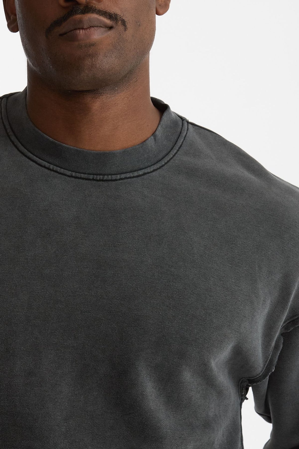 Felpa girocollo in cotone lavato grigio uomo Woc - 5
