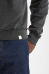 Felpa girocollo in cotone lavato grigio uomo Woc - 6