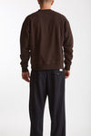 Felpa girocollo in cotone marrone uomo Woc - 3