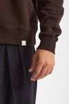 Felpa girocollo in cotone marrone uomo Woc - 6