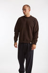 Felpa girocollo in cotone marrone uomo Woc - 1