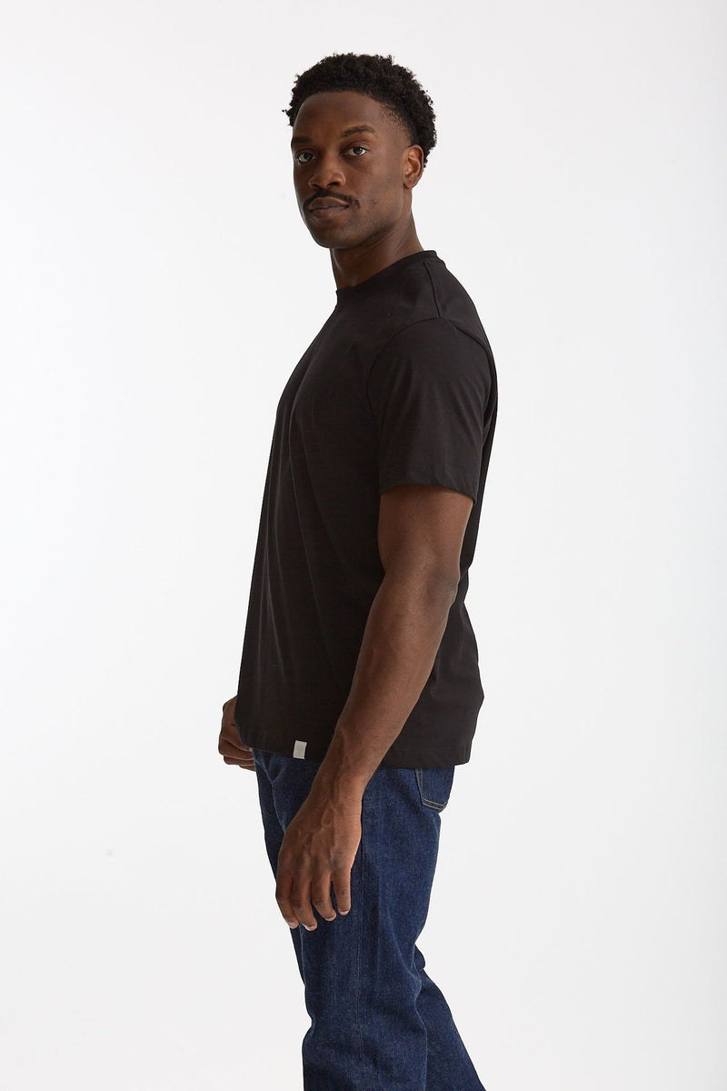T-shirt girocollo in cotone nero uomo Woc - 3
