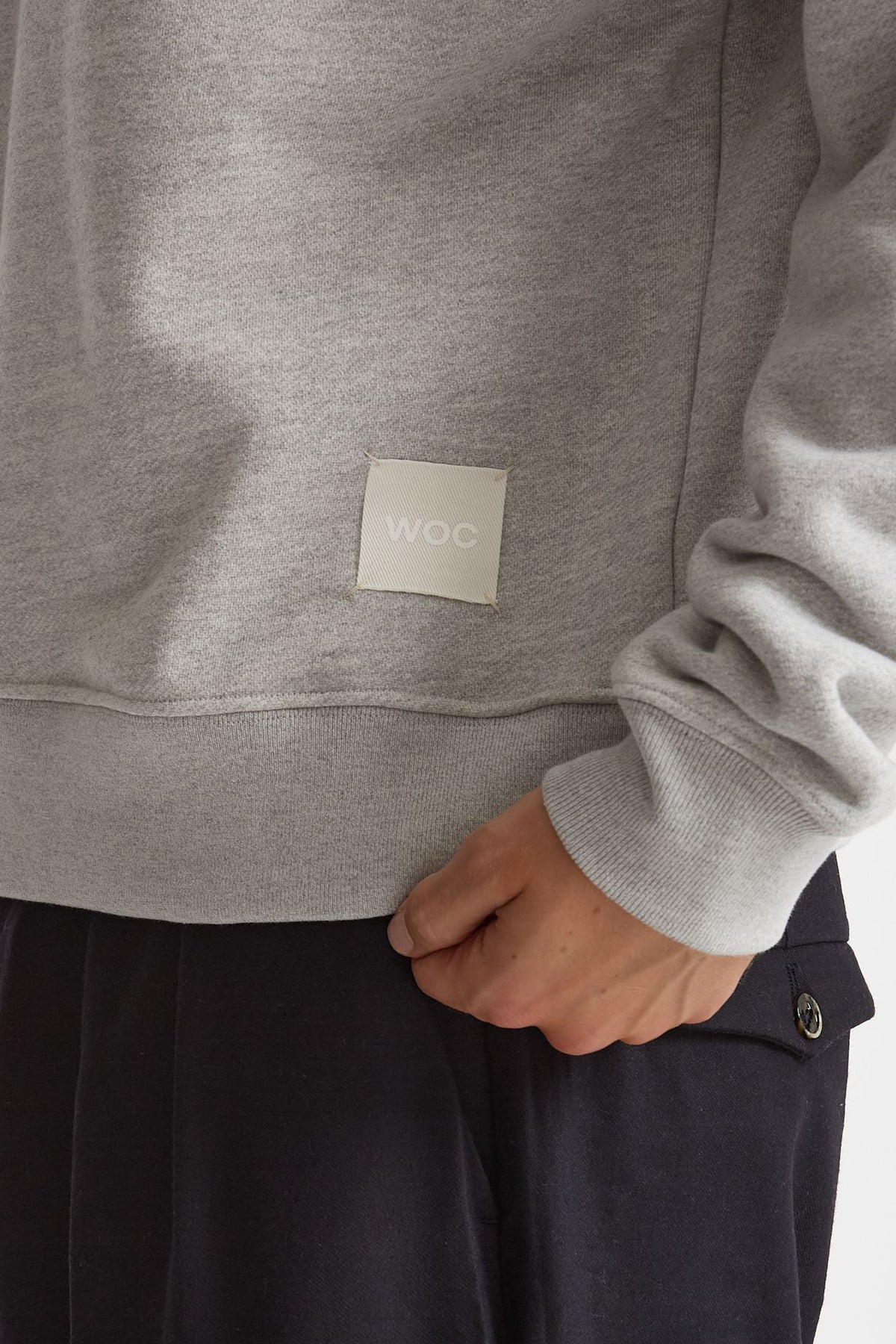 Felpa polo in cotone grigio uomo Woc - 6
