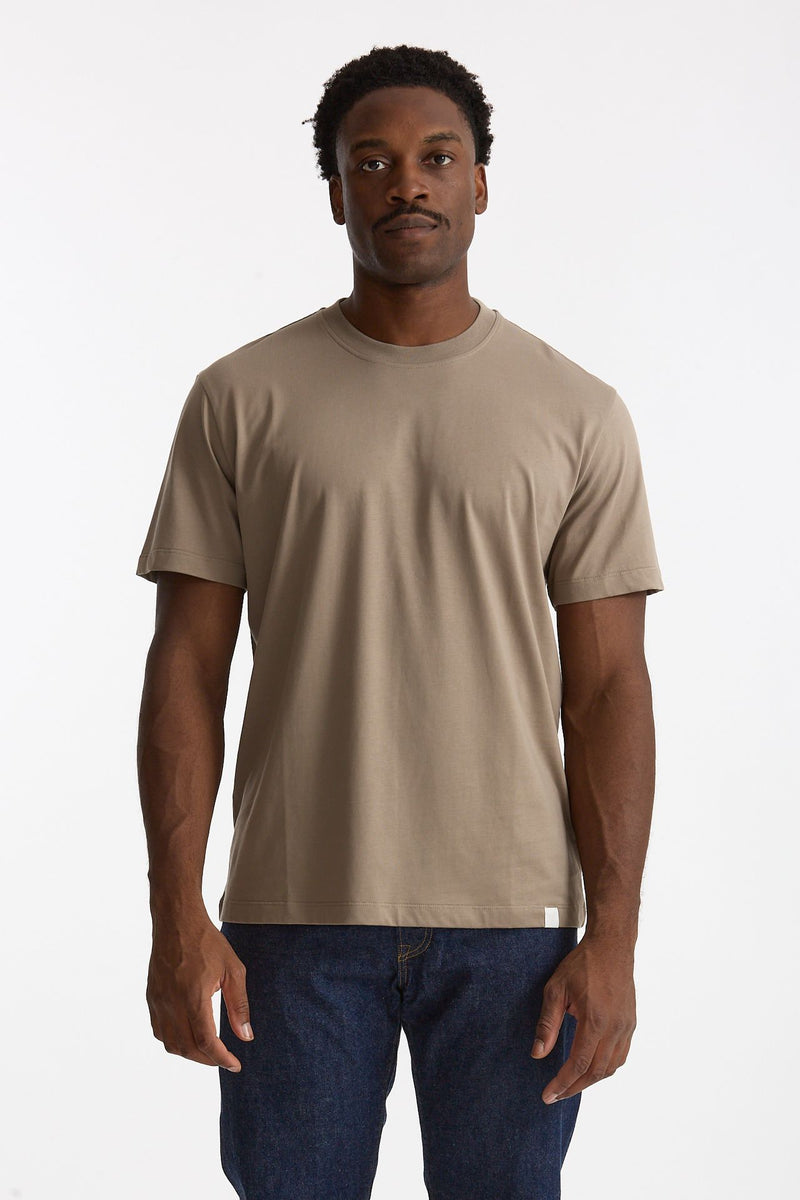 T-shirt girocollo in cotone tortora uomo Woc - 1