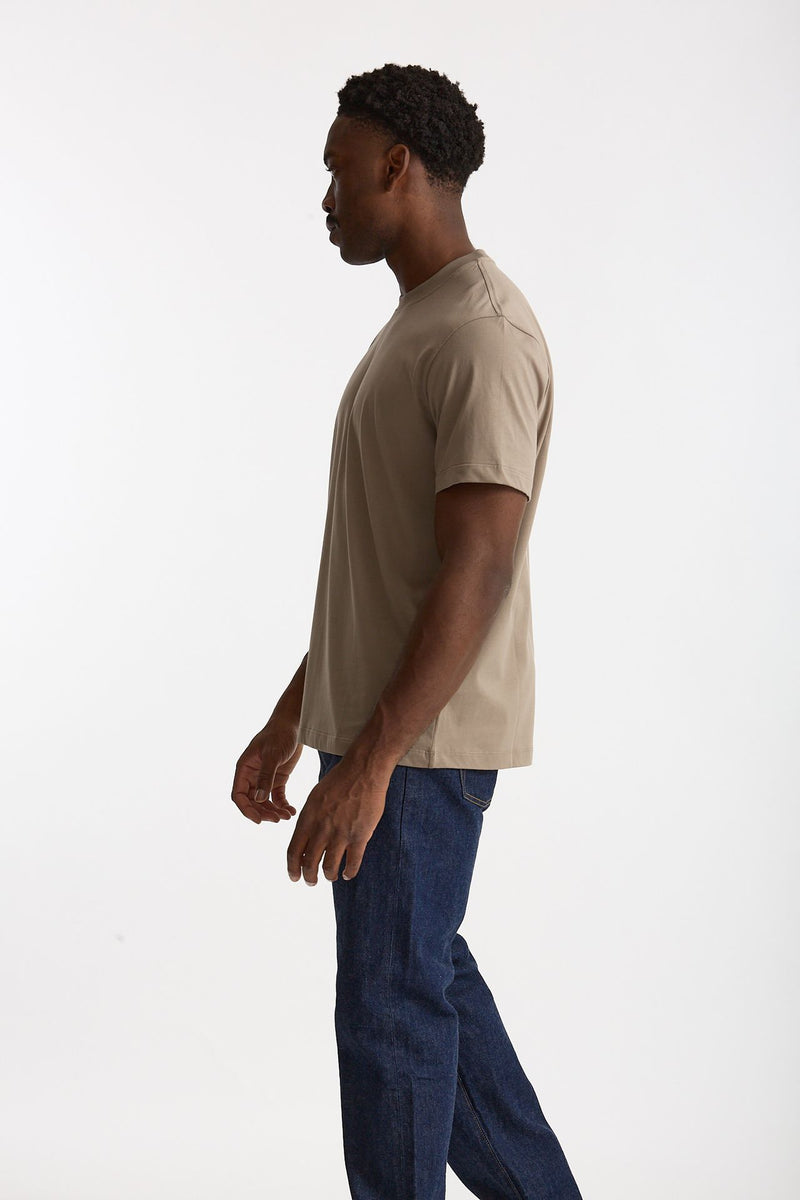 T-shirt girocollo in cotone tortora uomo Woc - 2