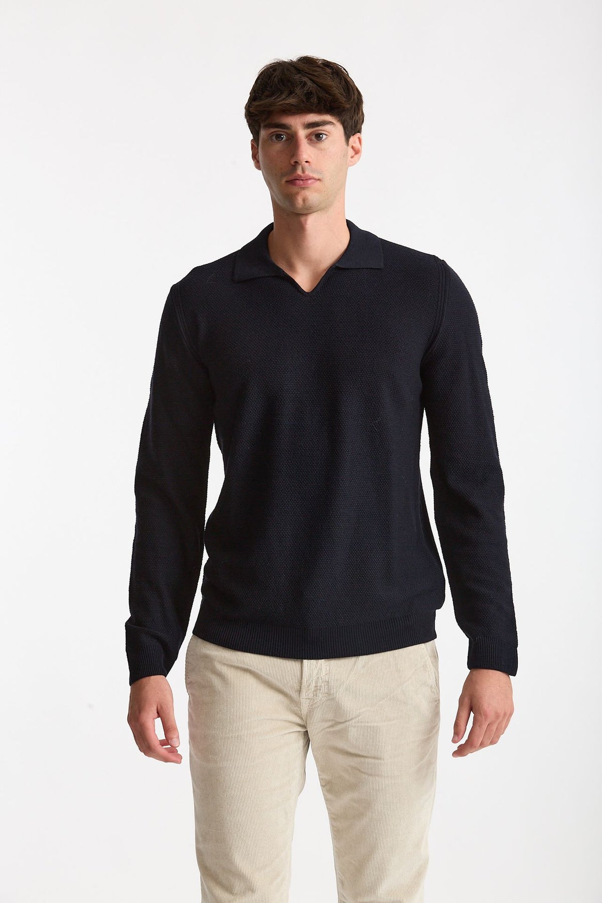 Maglia polo in lana blu uomo Zanone - 1