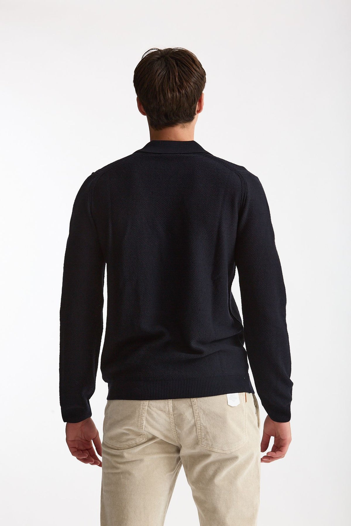 Maglia polo in lana blu uomo Zanone - 3