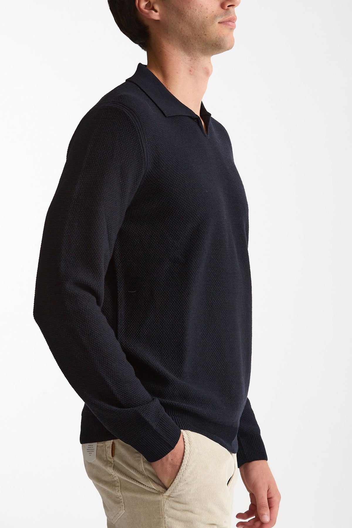 Maglia polo in lana blu uomo Zanone - 4