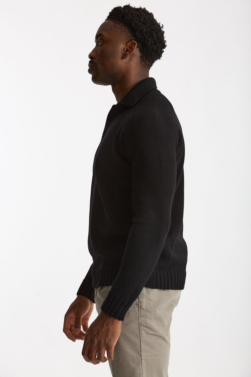 Maglia polo in lana nero uomo Zanone - 3