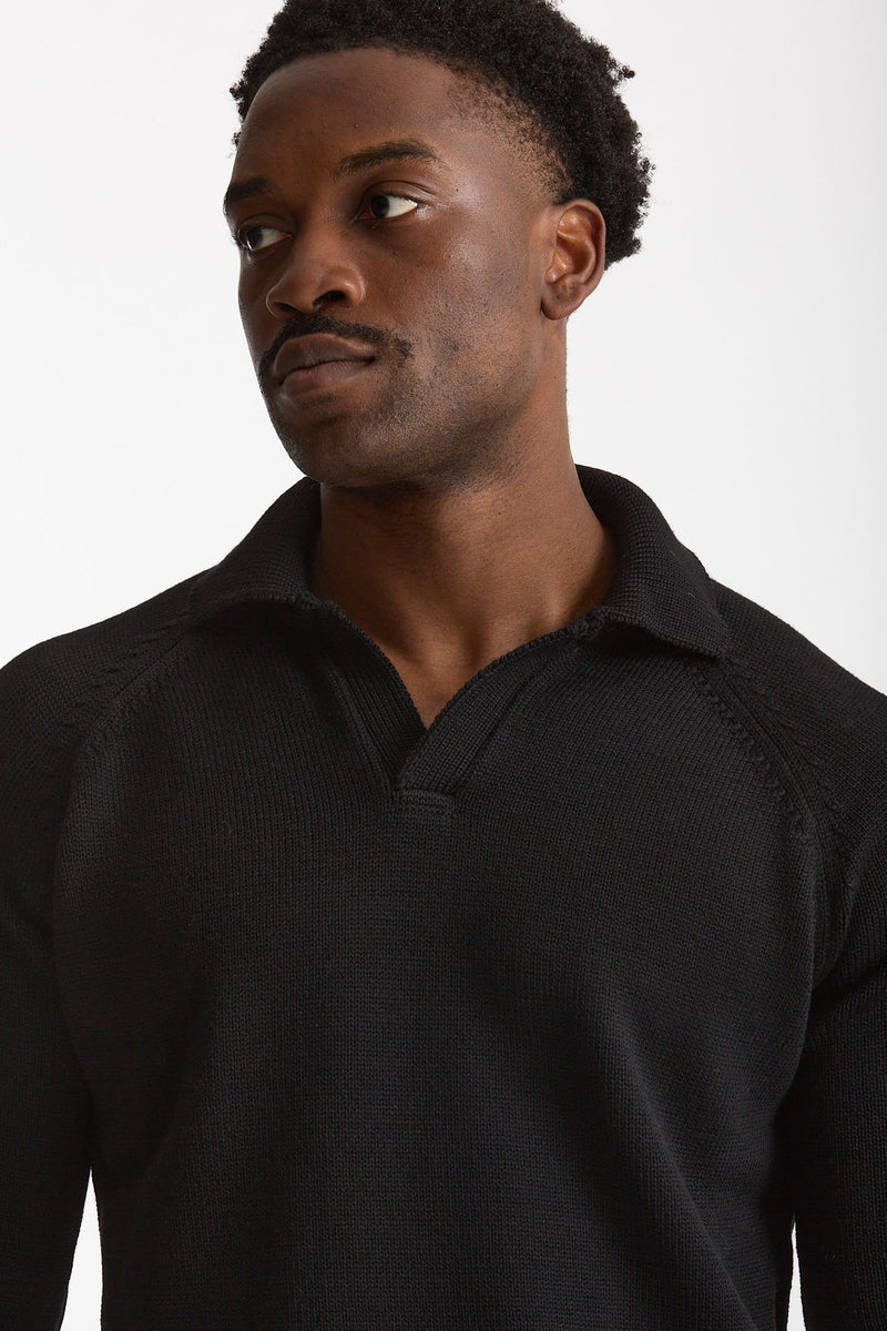 Maglia polo in lana nero uomo Zanone - 5