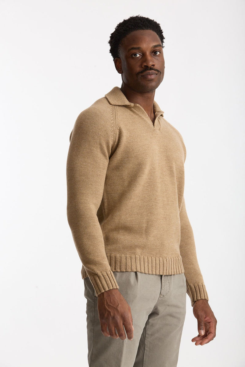 Maglia polo in lana cammello uomo Zanone - 4