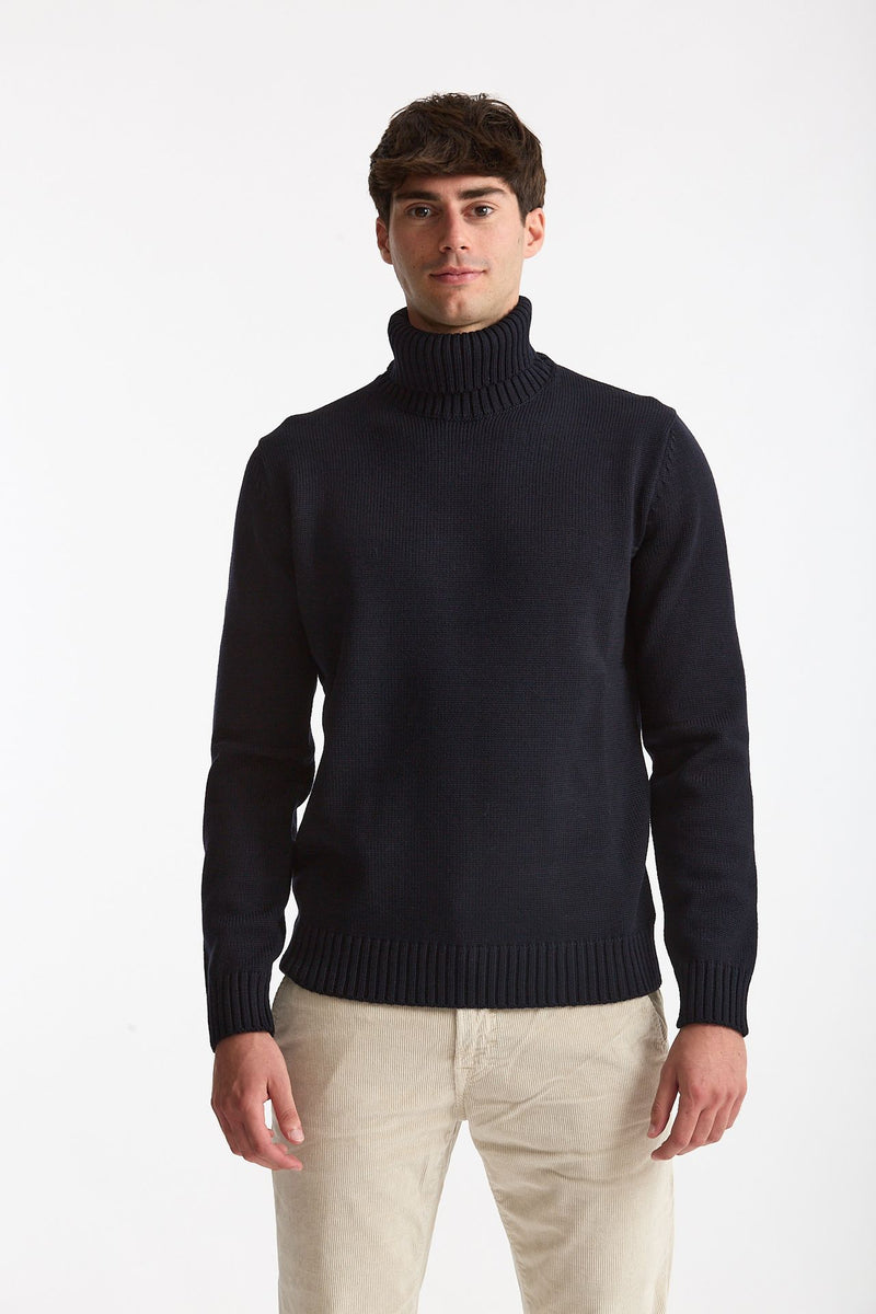 Dolcevita in lana blu uomo Zanone - 1