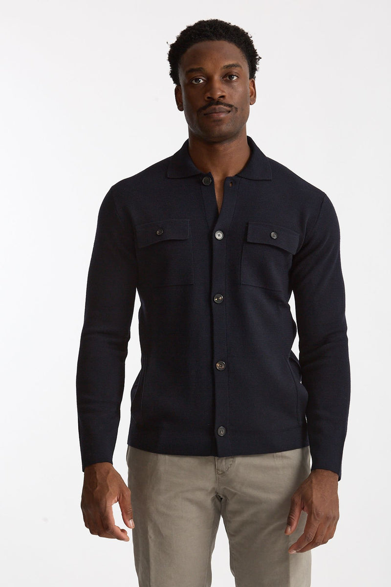 Cardigan in lana blu uomo Zanone - 1