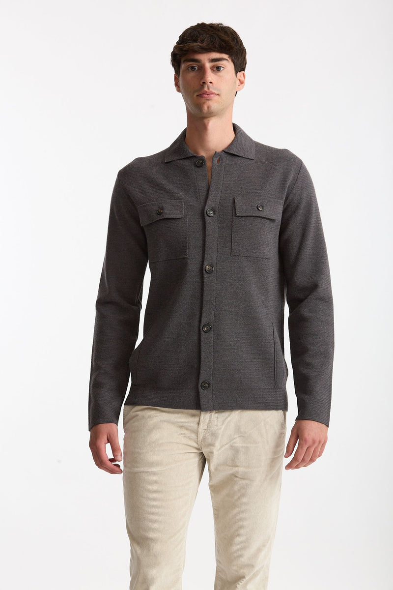 Cardigan in lana grigio uomo Zanone - 1
