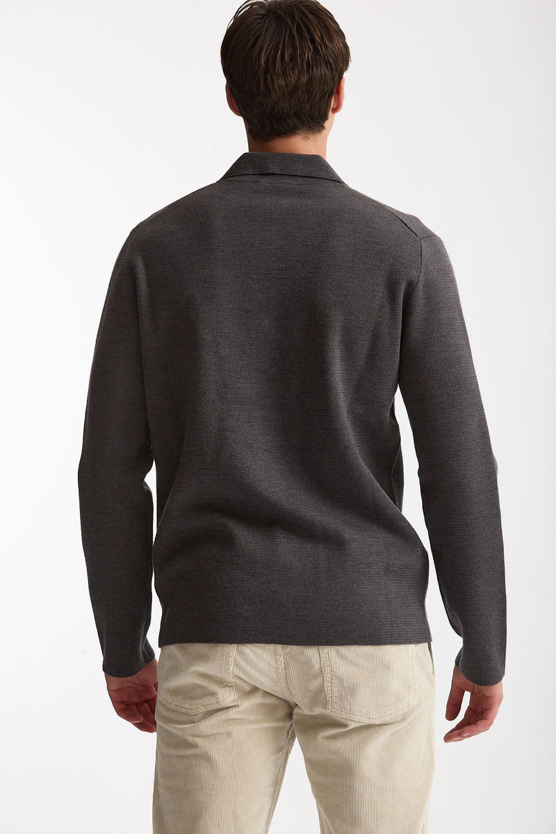 Cardigan in lana grigio uomo Zanone - 3