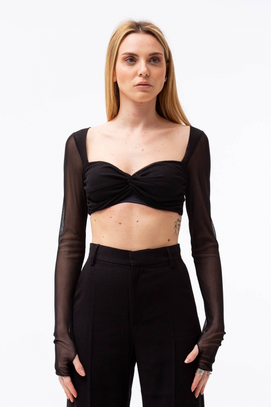 Crop top scollato