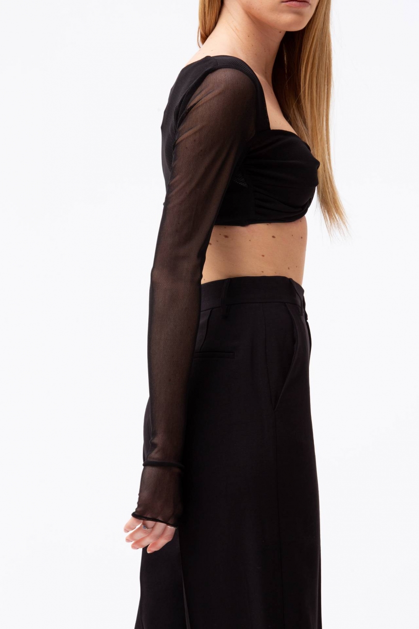 Crop top scollato