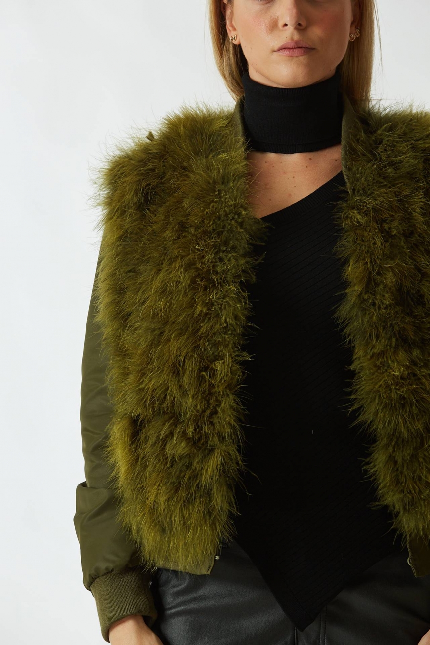 Giubbino double face verde militare