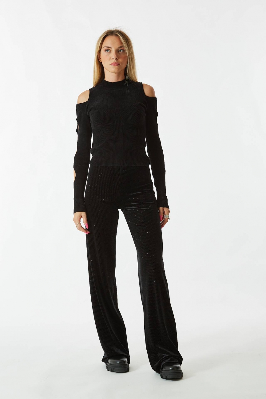 Pantalone palazzo PORTOBELLO nero 