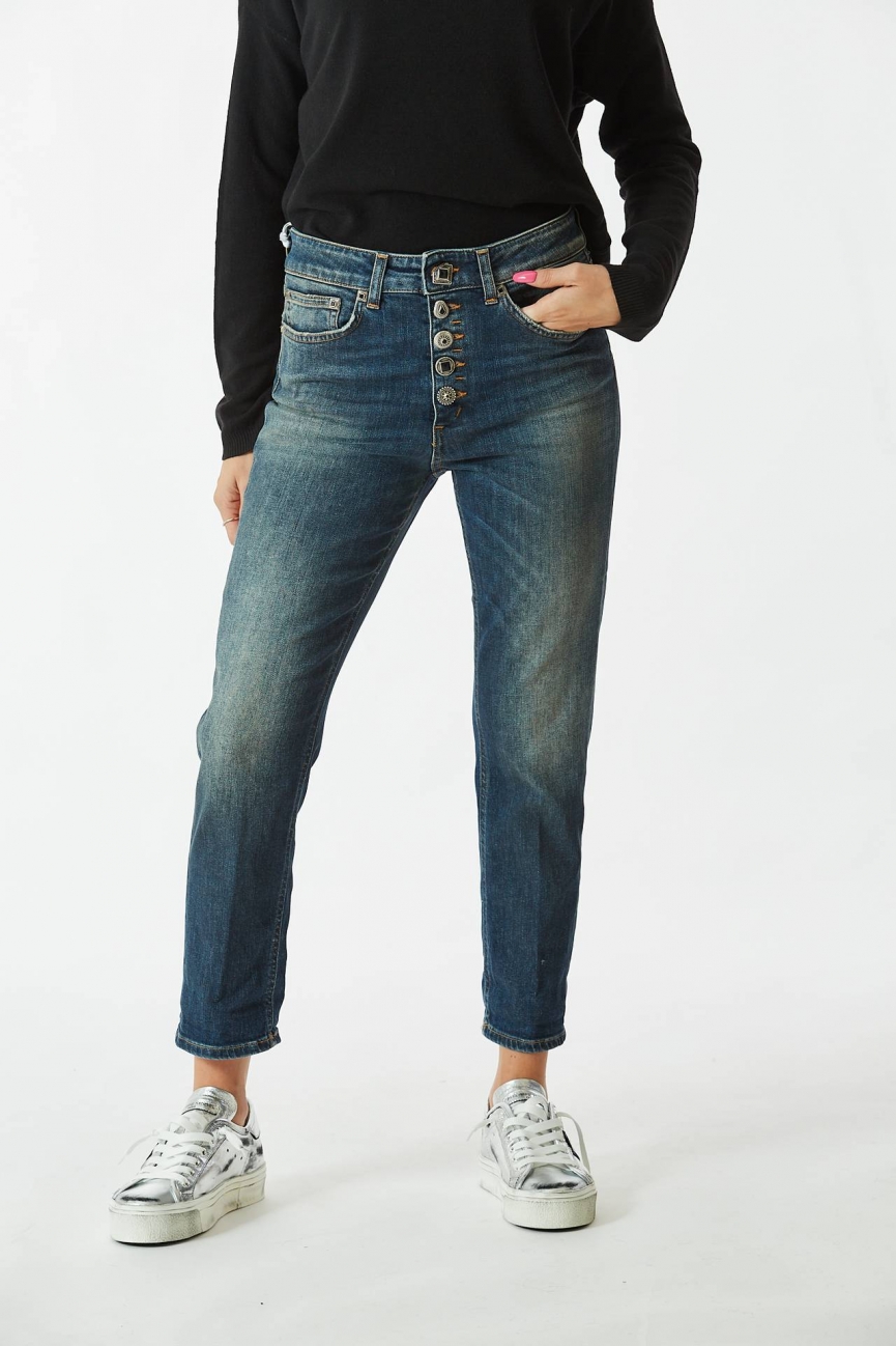 Jeans dondup deals con bottoni gioiello