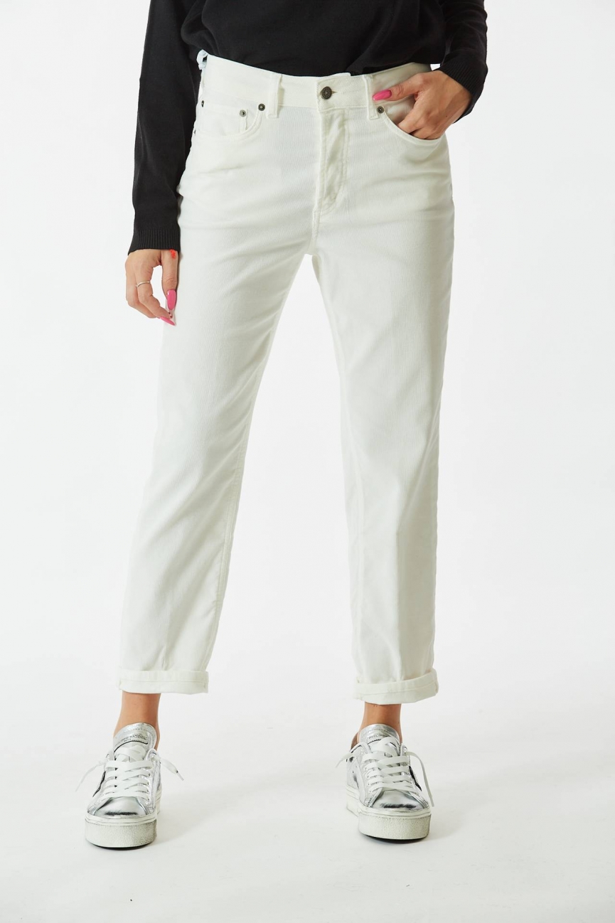 Pantalone KOONS in velluto bianco