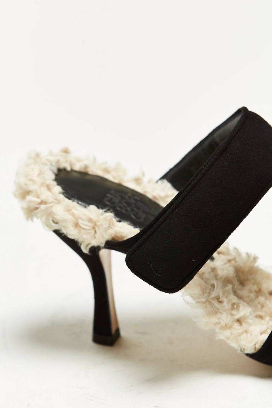 Sandali ADELE in suede e shearling