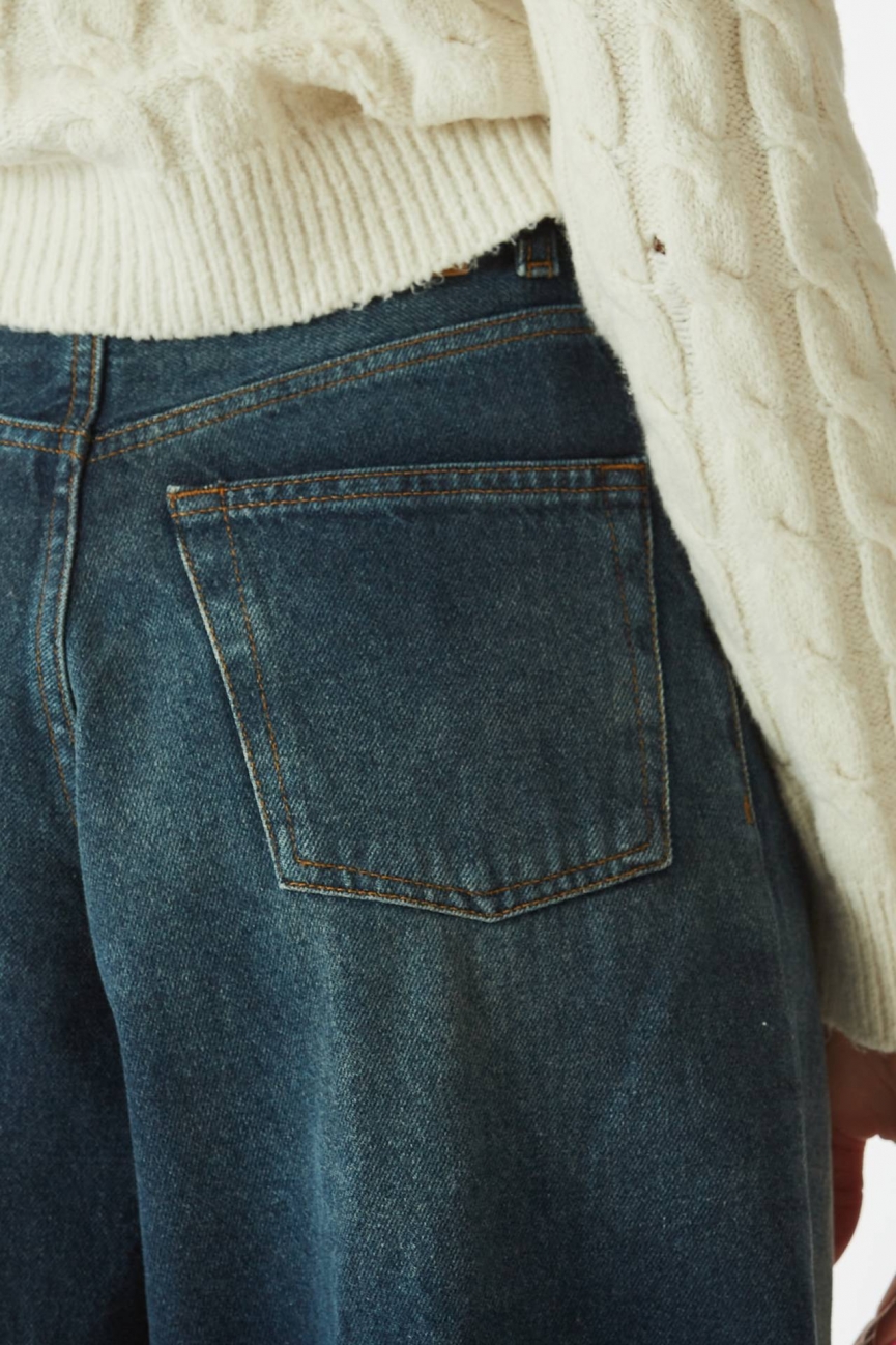 Jeans wide leg BATHANY denim scuro