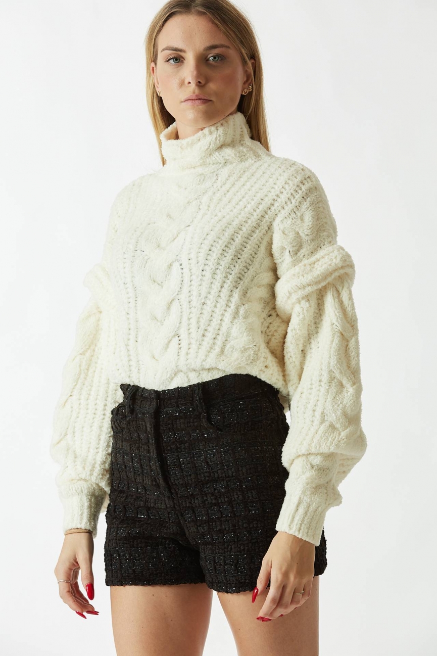 Maglia lavorata bianca 