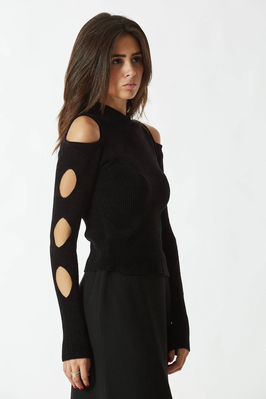 Maglia in ciniglia nera 