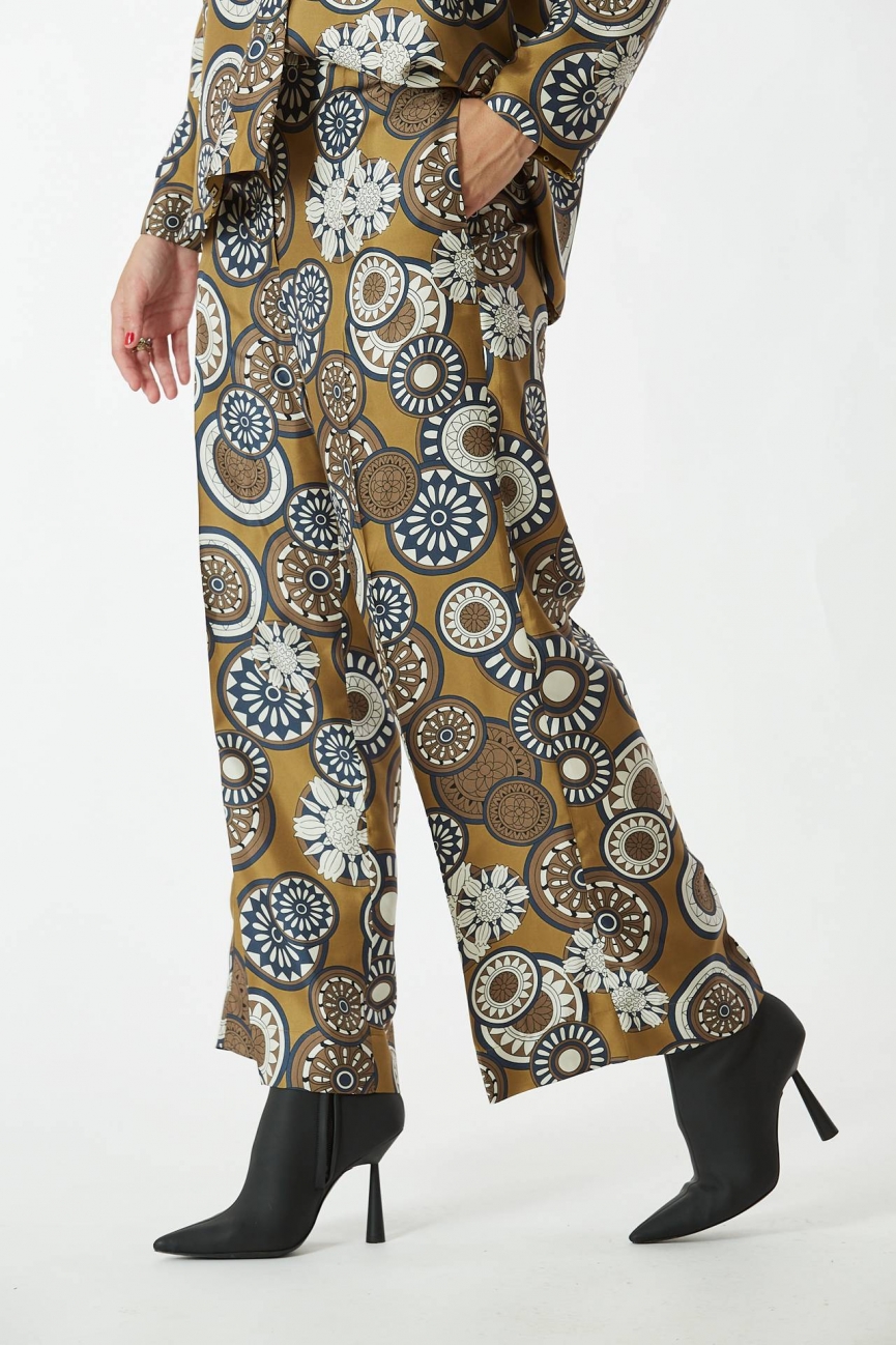 Pantalone TIMEB in seta fantasia