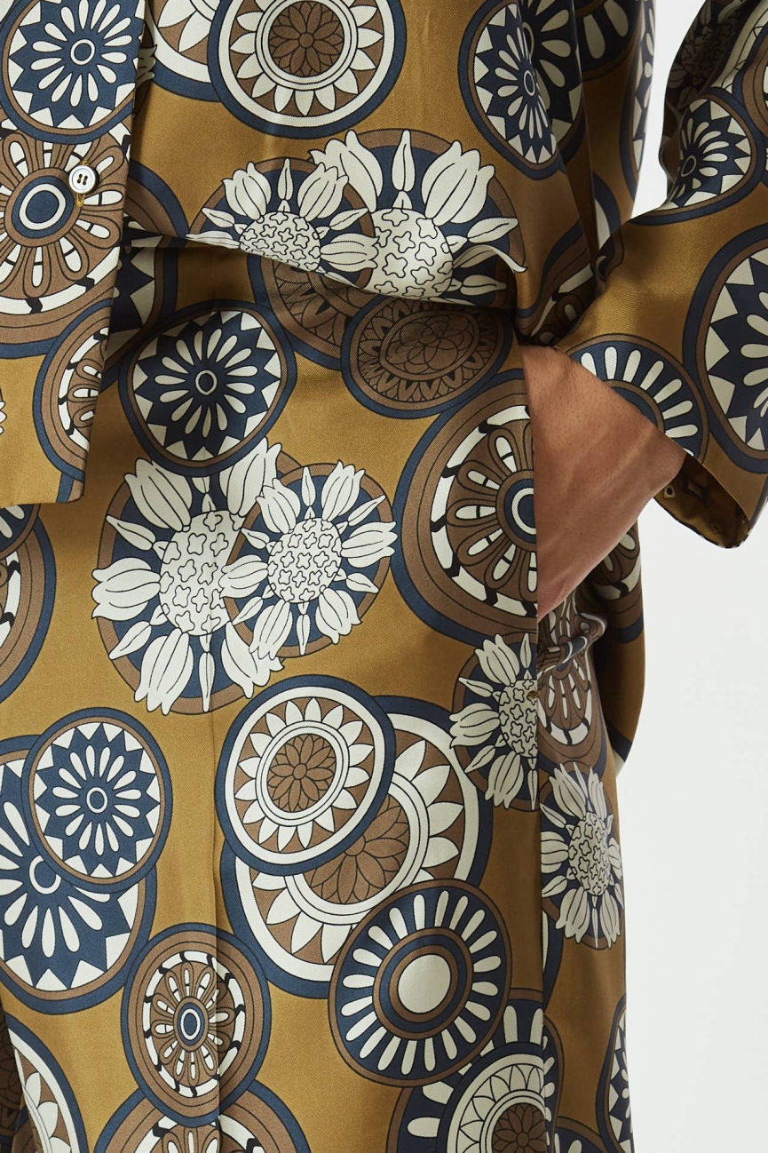 Pantalone TIMEB in seta fantasia