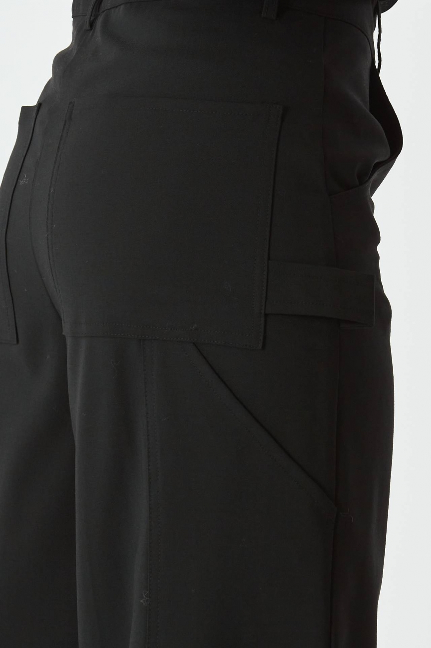 Pantalone largo vita alta nero