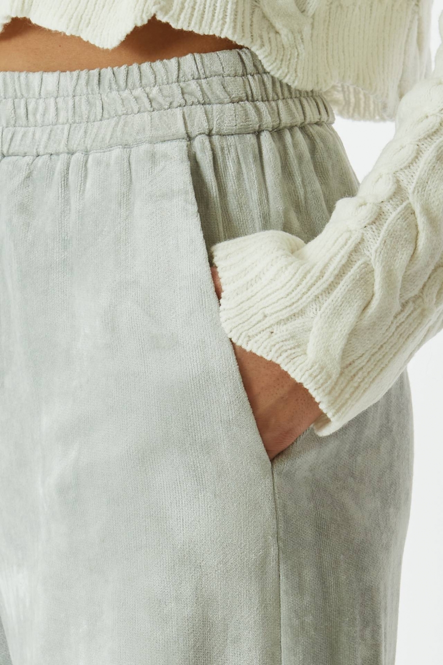 Pantalone palazzo velluto grigio