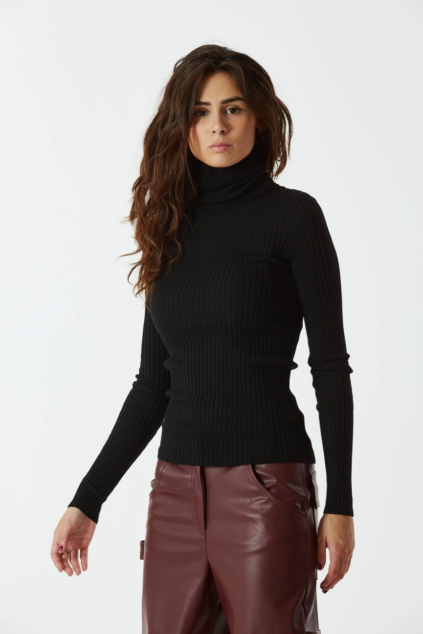 Maglia a costine nero