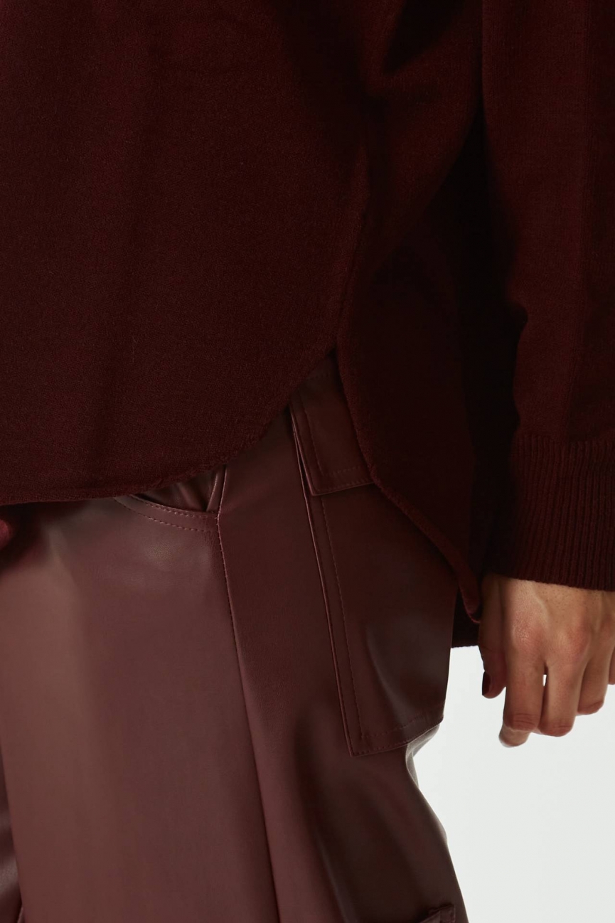 Maglia over girocollo bordeaux