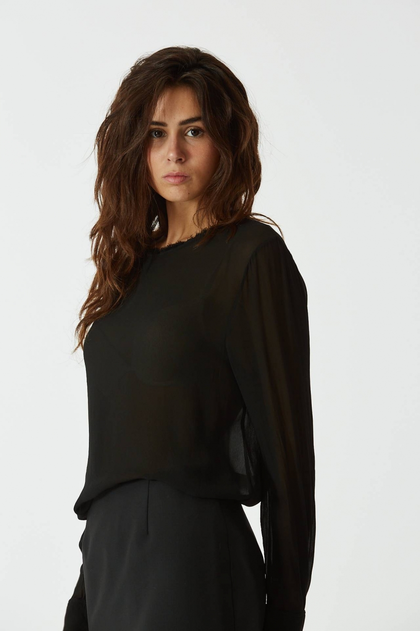 Camicia in viscosa nero