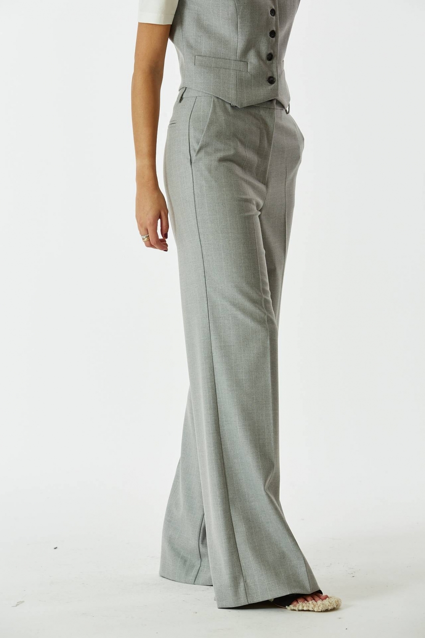 Pantalone palazzo gessato grigio