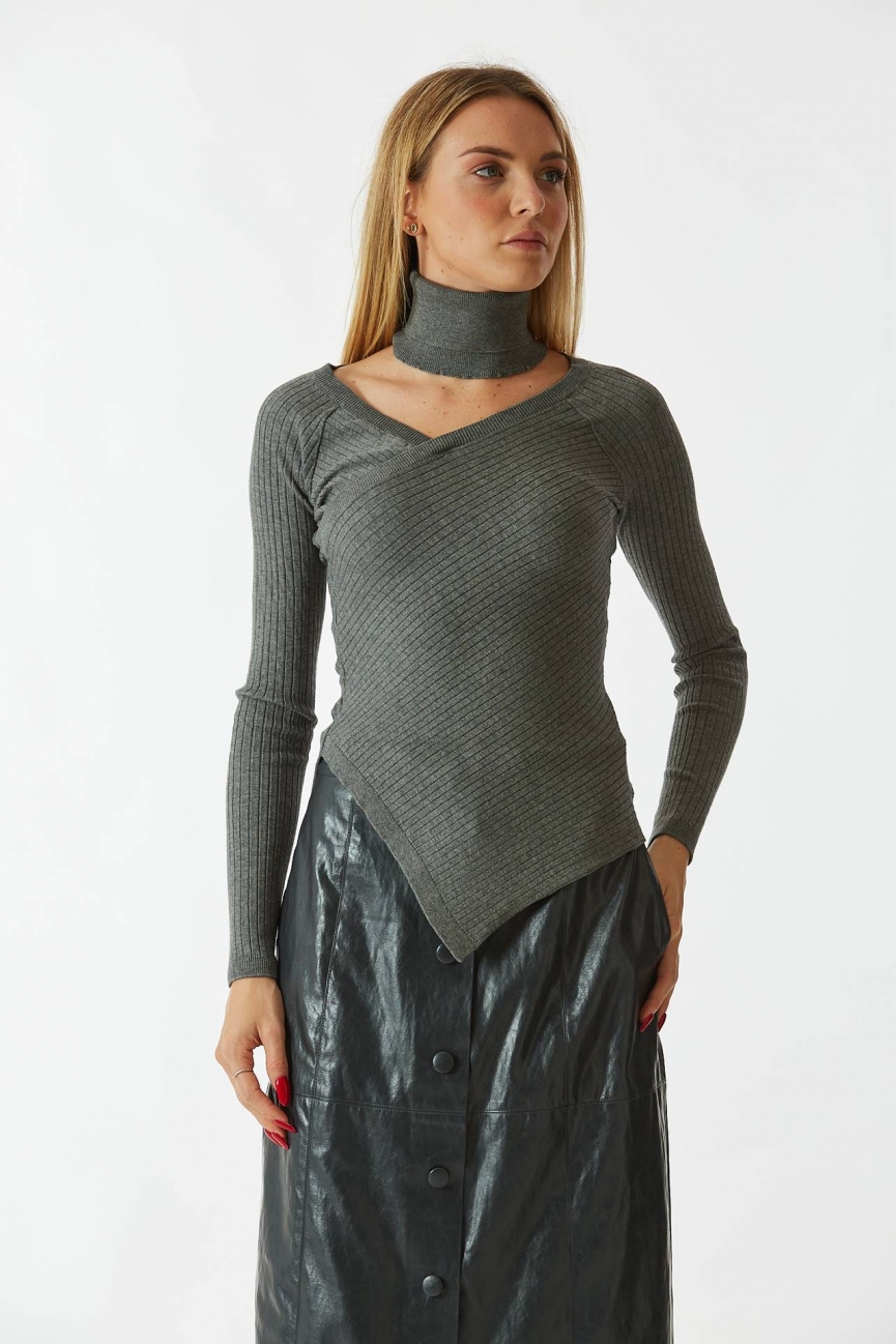 Maglia asimmetrica grigia
