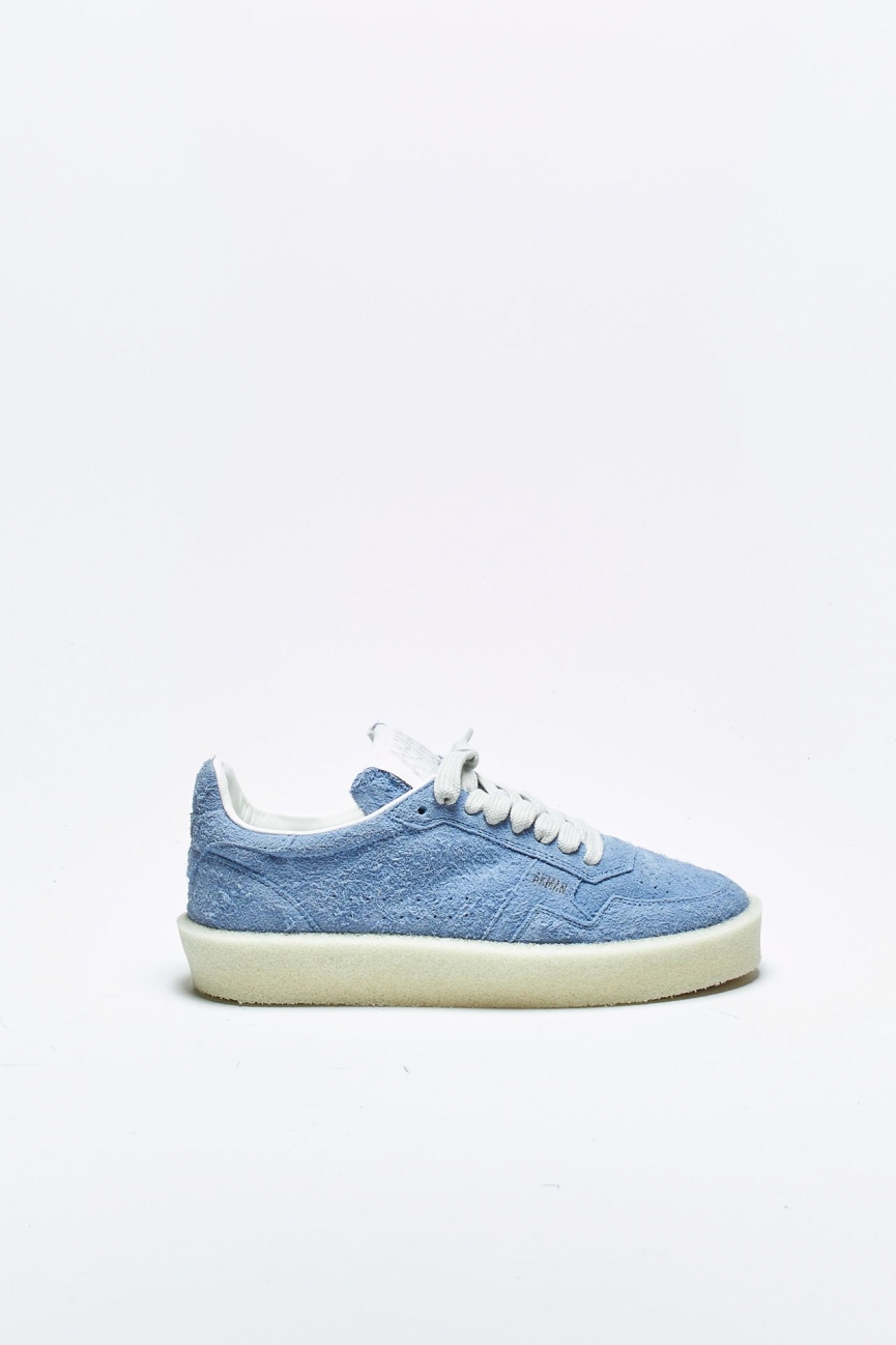 Sneakers in suede azzurro