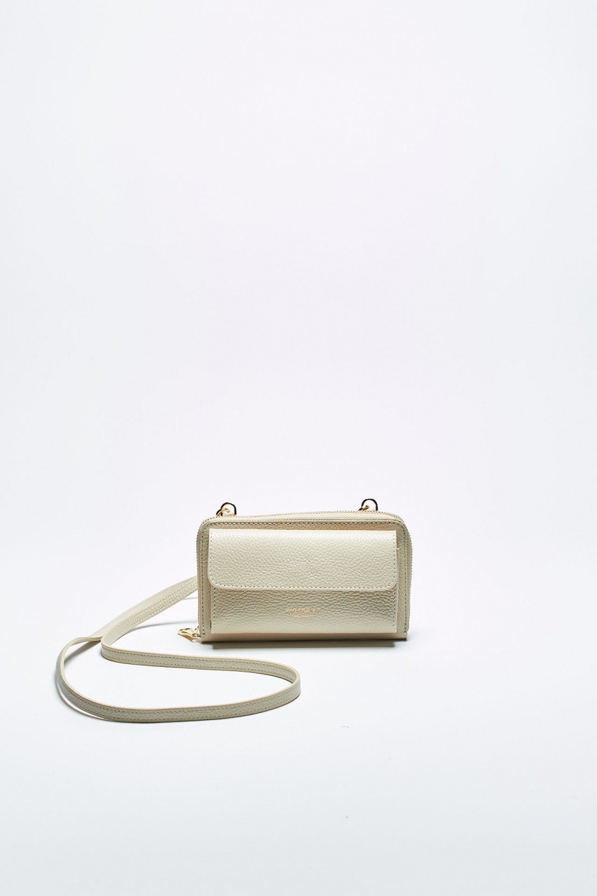 Borsa portafoglio in pelle VIKY beige