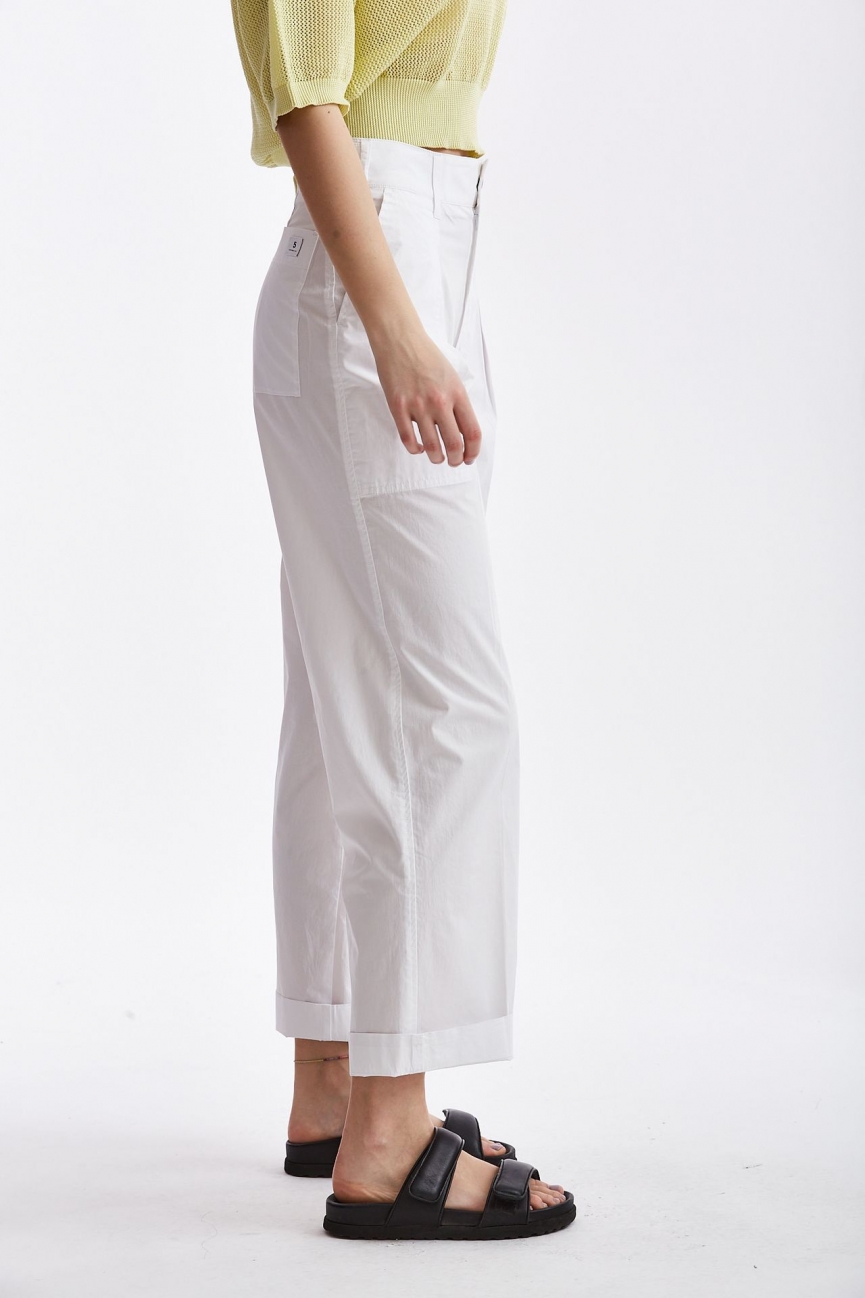 Pantalone PODSHARE in cotone bianco