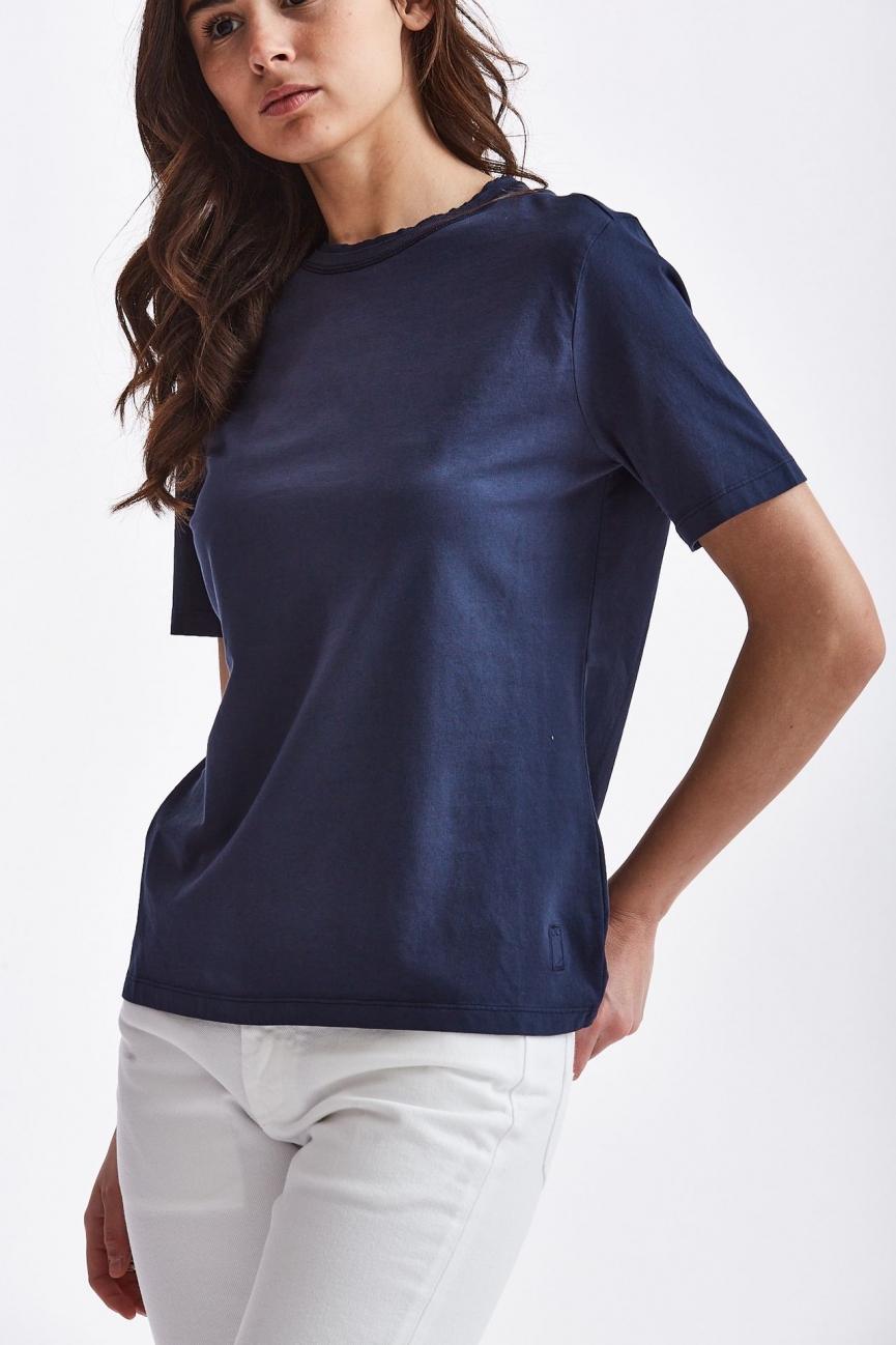 T-shirt basic in cotone blu
