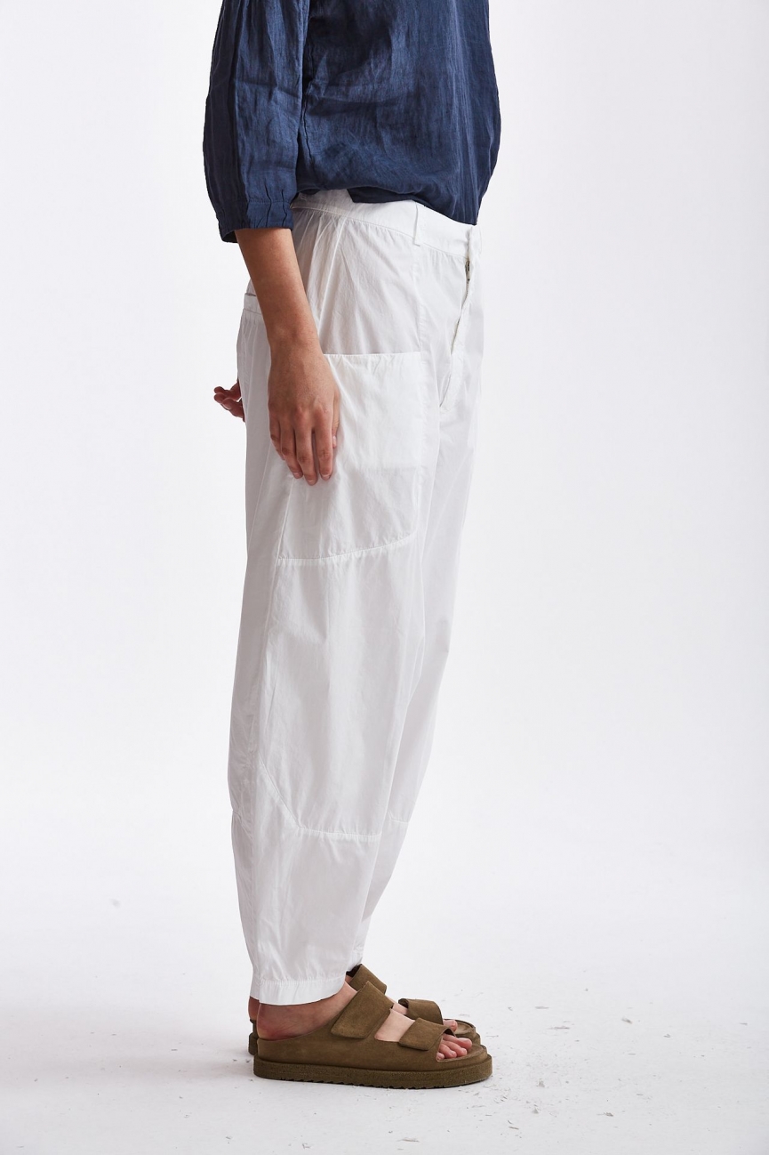 Pantalone loose in cotone bianco