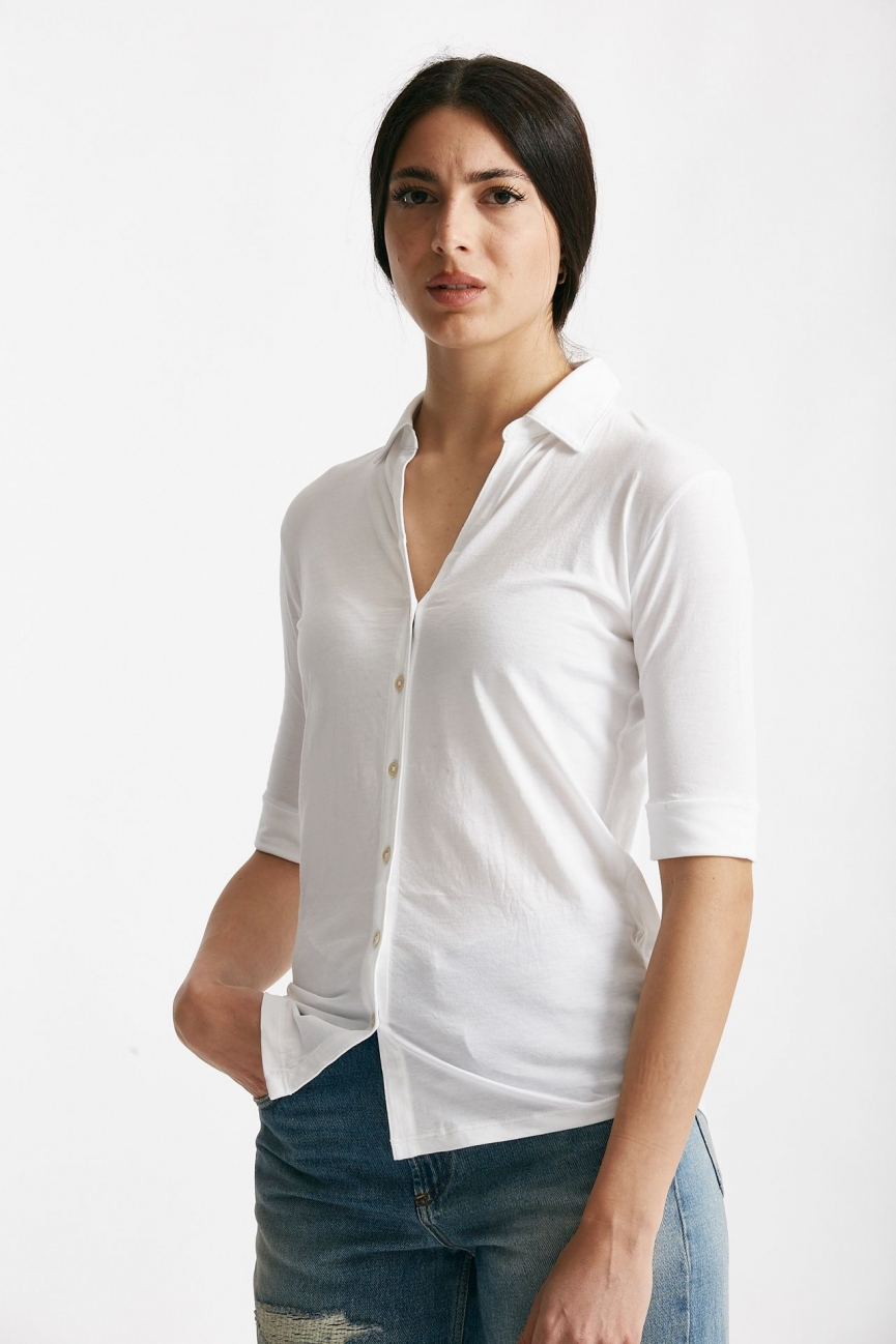 T-shirt a polo ANONYM bianco