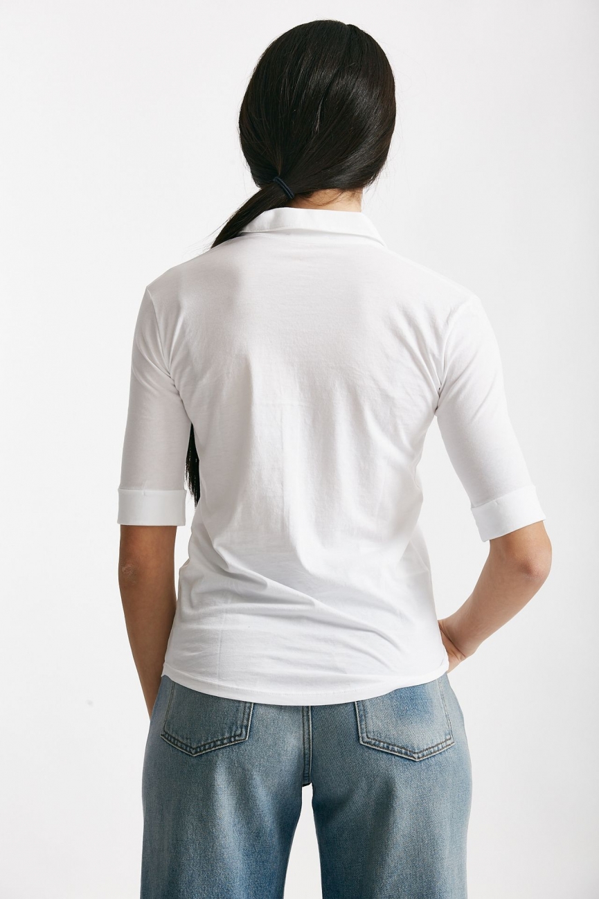 T-shirt a polo ANONYM bianco
