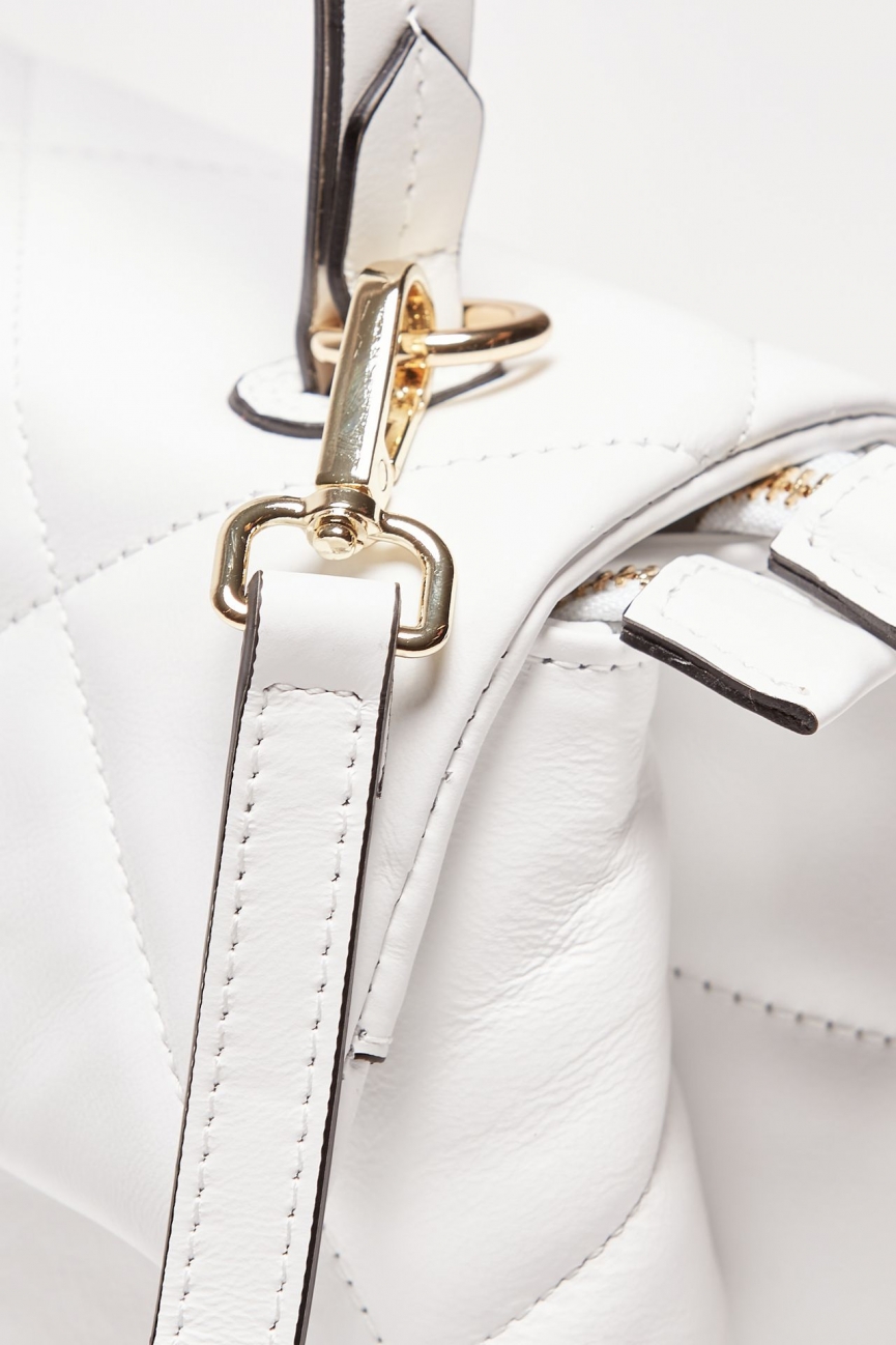 Borsa trapuntata DEMETRA in pelle bianco