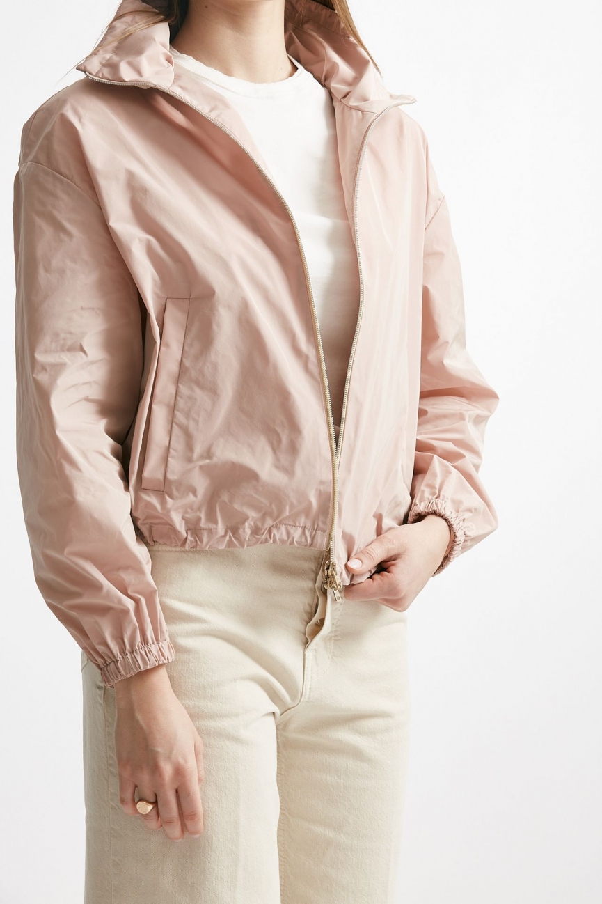 Bomber in taffetà tecnico rosa