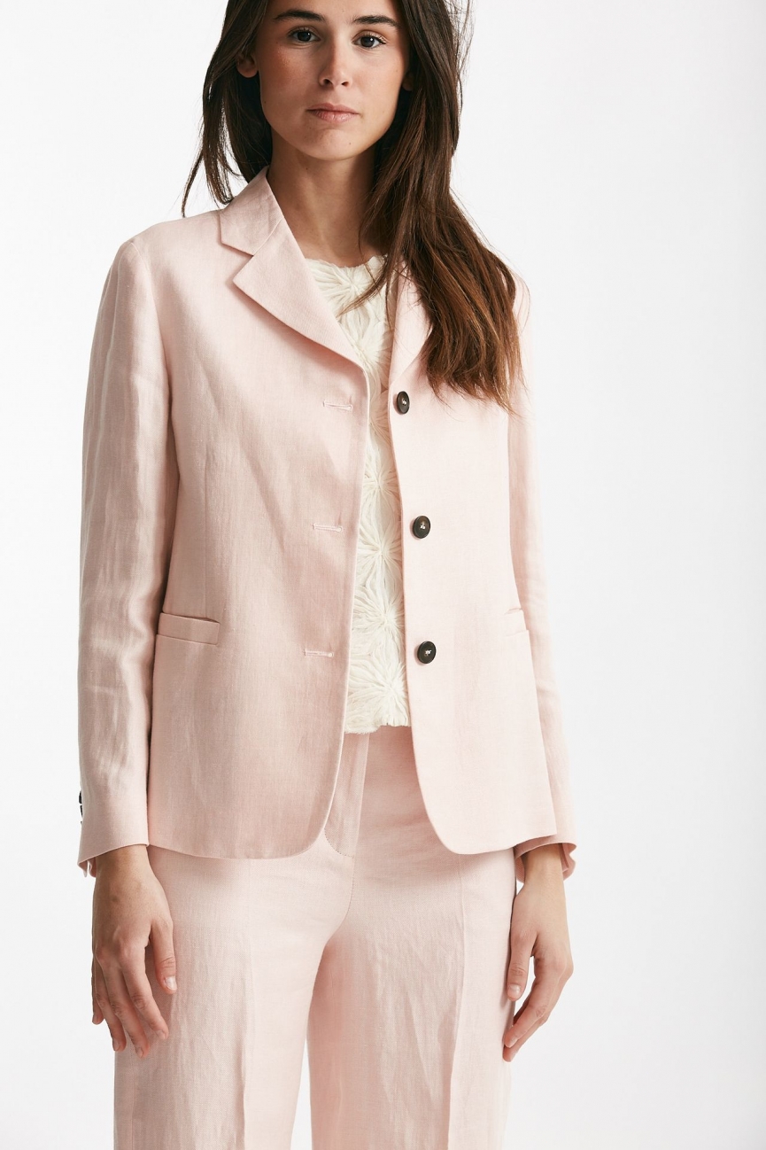 Giacca in lino rosa tenue